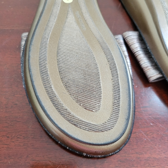 Yves Saint Laurent LSY low wedge slide on sandals neutral metallic black size 8 - Picture 7 of 9